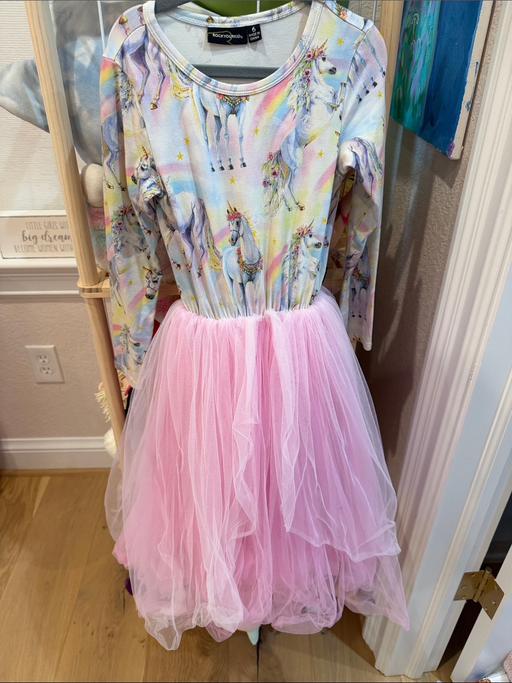 Girls' Unicorn Pink Tulle Costume Dress